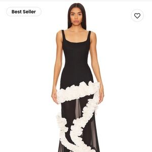 Wisteria Gown in Black & White XXS